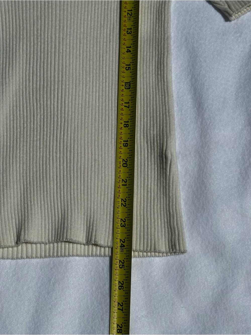 Banana Republic Cream Ribbed Turtleneck Sweater Top Short Sleeve Sz Lrg A9-073 - Picture 7 of 10